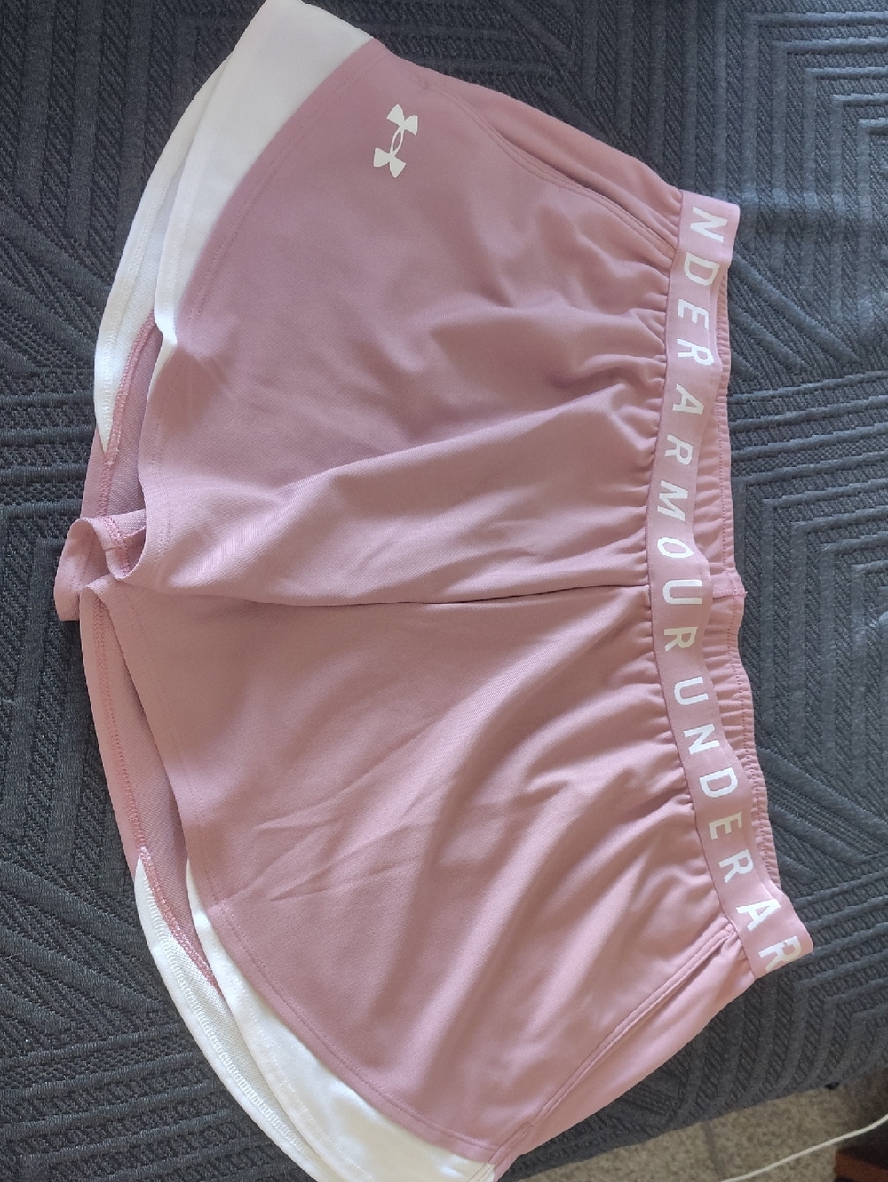 Under Armour Dusty Pink Performance Shorts with White Trim